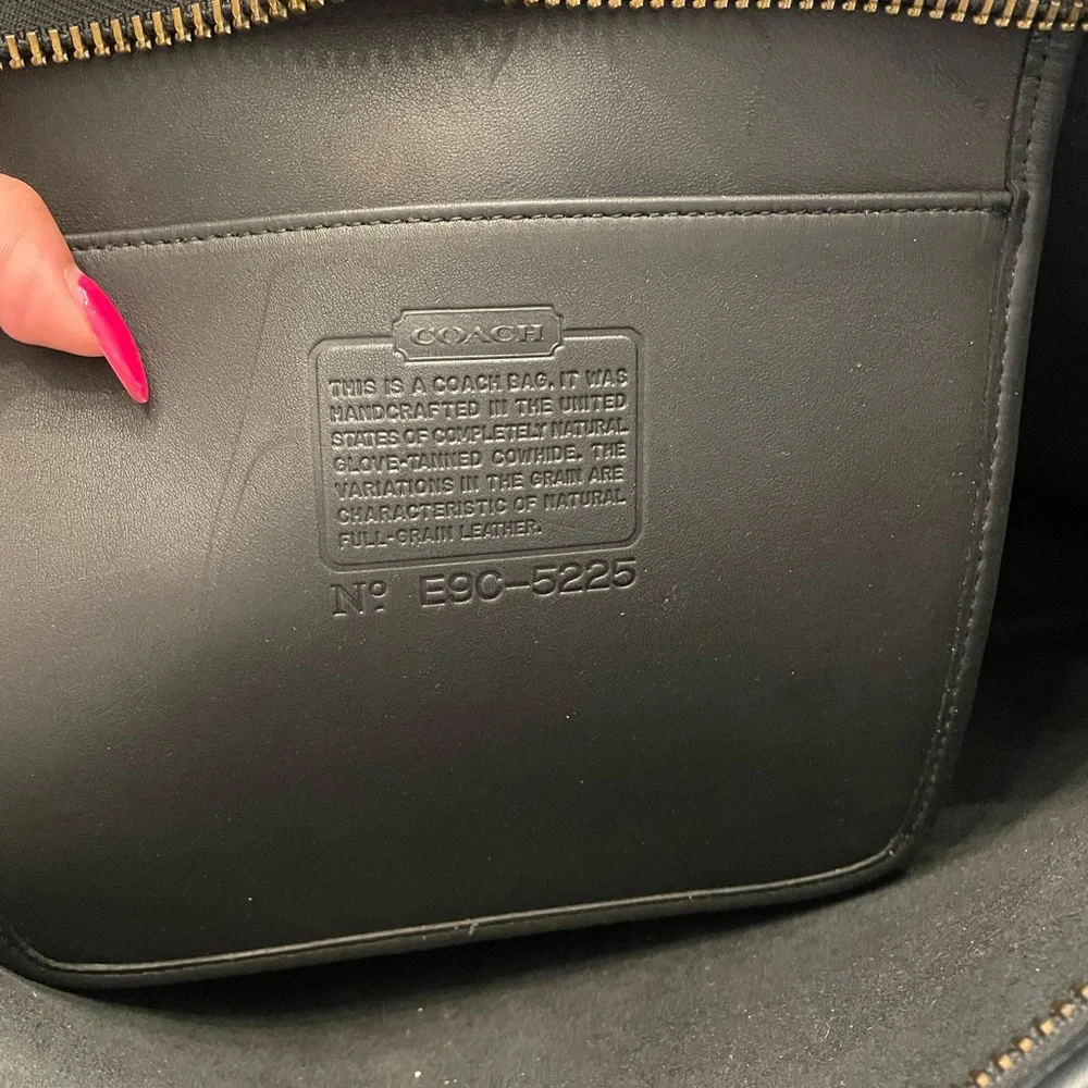 XL vintage Coach zip portfolio leather document laptop bag 5225 black - Picture 7 of 10